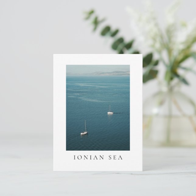Sailboats in the Ionian sea, near Corfu Postkarte (Stehend Vorderseite)