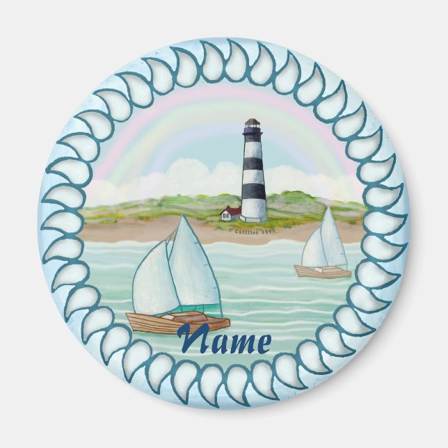 Sailboats Lighthouse Magnet (Vorne)