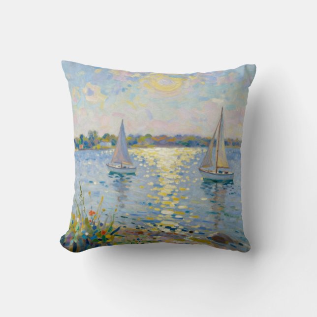 Sailboats New England Summer Kissen (Vorderseite)