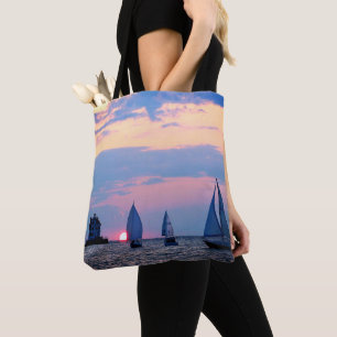 Sailboote Sunset Tote Bag