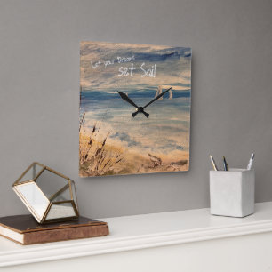 Sailboote Wall Clock Quadratische Wanduhr