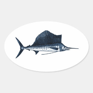 Sailfish-Logo Ovaler Aufkleber