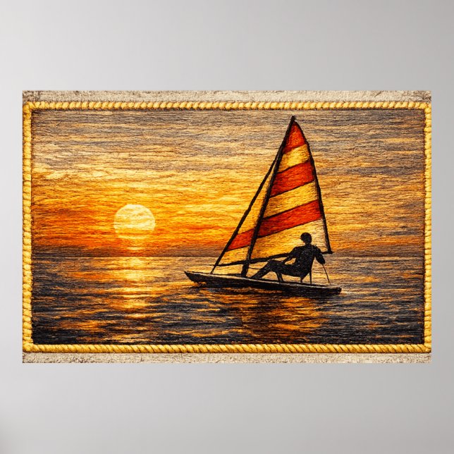 Sailing at Sunset Canvas Wall Art  Poster (Vorne)