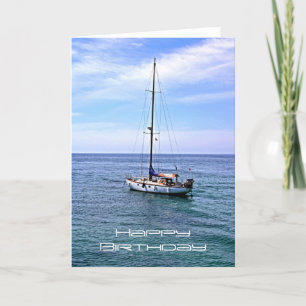 Sailing Boat Happy Birthday Card Karte