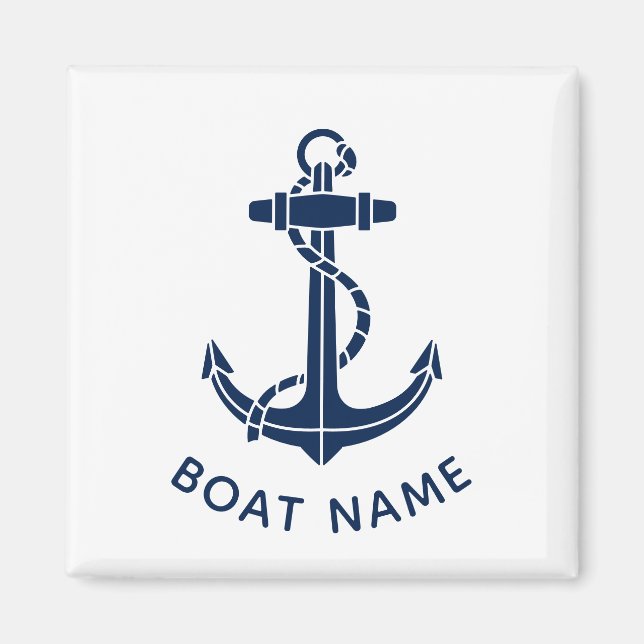 Sailing Boat Name Anchor Cruise Trip Swag Custom Magnet (Vorne)