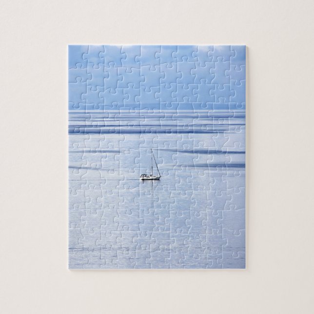 Sailing boat on sea, Nautical, blue water sky Puzzle (Vertikal)