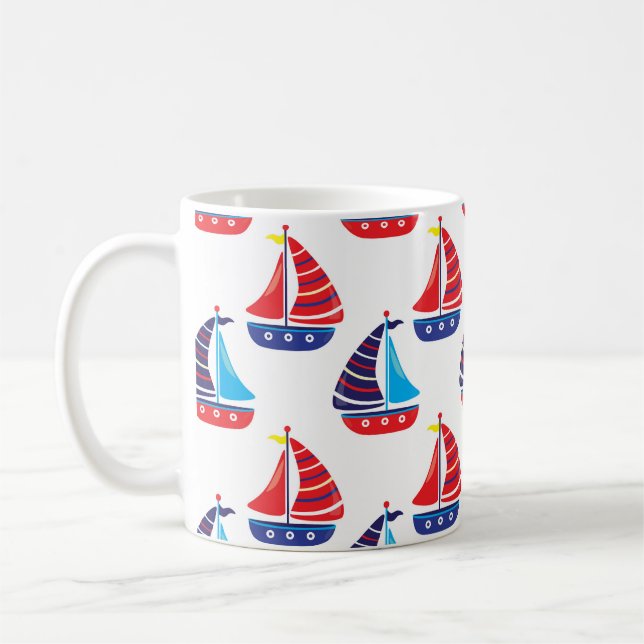 Sailing Boats Coffee Cup Nautical Boat Sea Mug Kaffeetasse (Links)