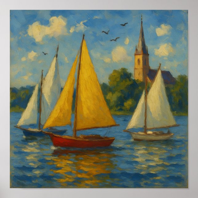Sailing boats Poster Print  (Vorne)