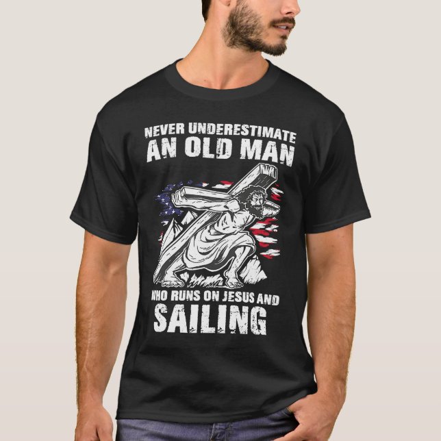 Sailing Dad Christian Sail Grandpa T-Shirt (Vorderseite)