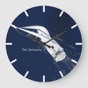 Sailing Freedom Bird's Eye View Große Wanduhr
