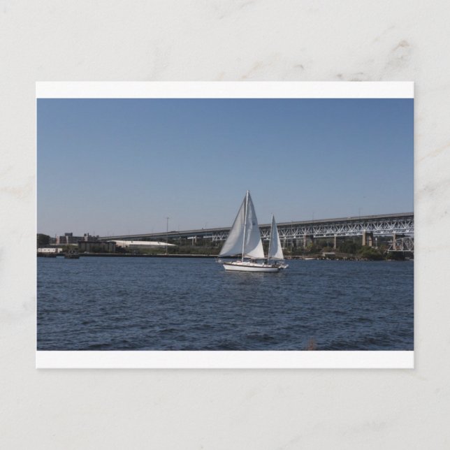 Sailing in beautiful Groton CT Postkarte (Vorderseite)
