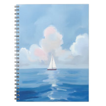 Sailing in Blue | Coastal Sailboat Ocean Painting
