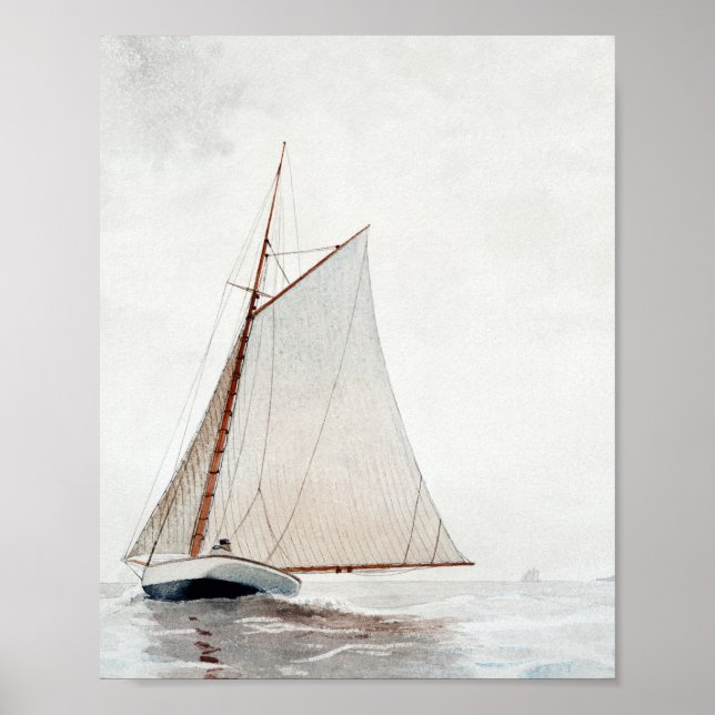 Sailing off Gloucester by Winslow Homer Poster (Vorne)