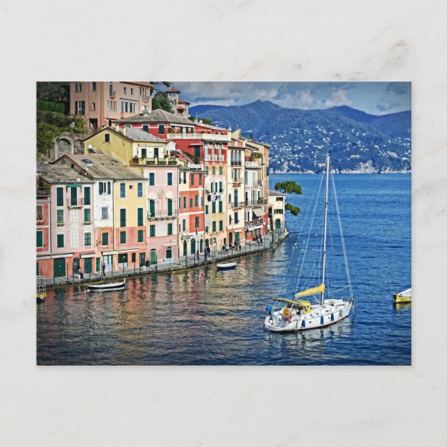 Sailing Portofino and the Italian Riviera Postcard Postkarte (Vorderseite)