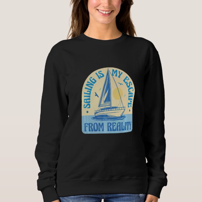 Sailing skippers captains crew in boat beach lake  sweatshirt (Vorderseite)