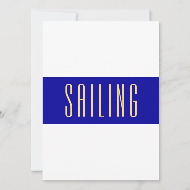 SAILING Text Moderne blaue weiße Streifen (Vorderseite)