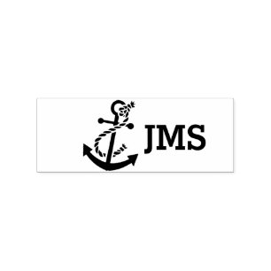Sailor Anchor Monogram Wood Briefmarke Gummistempel