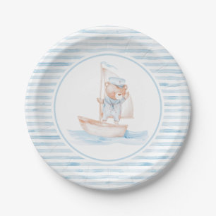 Sailor Bär Blau Streifen Geburtstag Pappteller