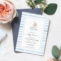 Sailor Bear Blue Stripe Baby Dusche