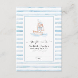Sailor Bear Blue Stripe Raffle Ticket Begleitkarte