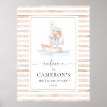 Sailor Bear Tan Stripe Willkommen