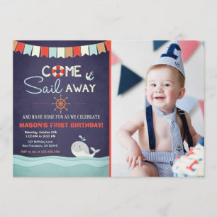 Sailor Birthday Invasion kommen Segeln weg nautisc Einladung