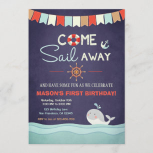 Sailor Birthday Invasion kommen Segeln weg nautisc Einladung