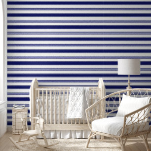 Sailor Blue and White Streifen (groß) Tapete