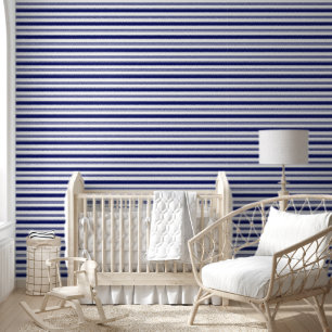 Sailor Blue and White Stripes (mittlerer Maßstab) Tapete