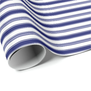 Sailor Blue & White Stripe (kleiner Maßstab) Geschenkpapier