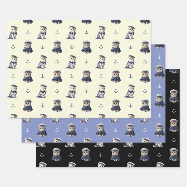 SAILOR CAT GESCHENKPAPIER SET (Set)