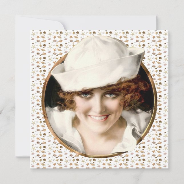 Sailor Girl Beach Party der 20er Jahre Einladung (Vorderseite)