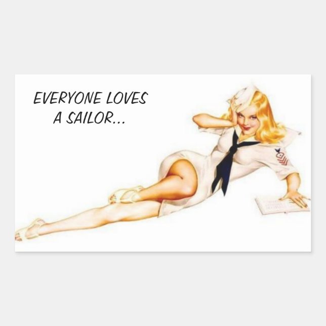 SAILOR GIRL RECHTECKIGER AUFKLEBER (Vorderseite)