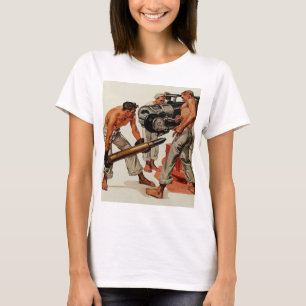 Sailor Hunks, die die große Waffe beladen T-Shirt