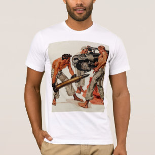 Sailor Hunks, die die große Waffe beladen T-Shirt
