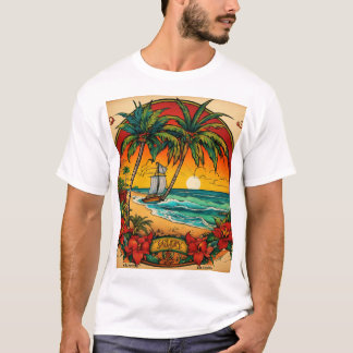 Sailor Jerry Inspiriert Tropical Tattoo Art T-Shir T-Shirt