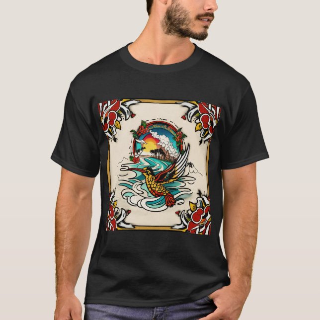 Sailor Jerry Vibes - Tropical Tattoo Art T - Shirt (Vorderseite)