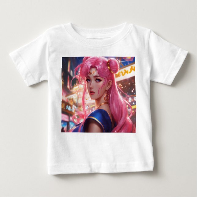 Sailor Moon mit rosa Haar Baby T-shirt (Vorderseite)