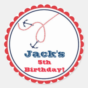 Sailor Nautical Birthday Party Gefallen Stickers