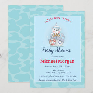 Sailor, Sea, Ahoy Es ist eine Kinderdusche Einladung