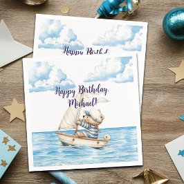 Sailor Teddy Bear Birthday Serviette