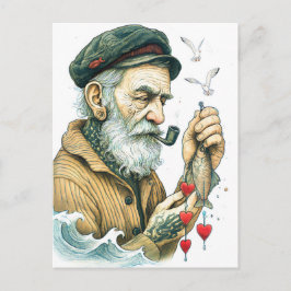 Sailor with Pipe and small hearts Postkarte