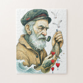 Sailor with Pipe and small hearts Puzzle