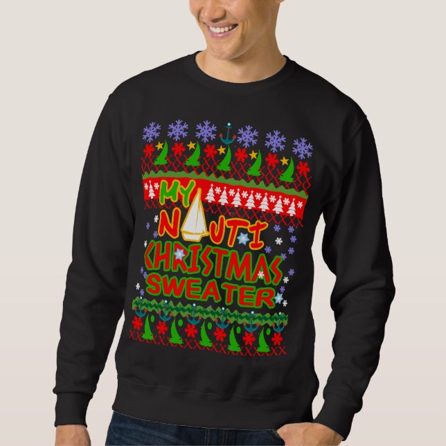Sailors Nautical Ugly Christmas Sweater Sweatshirt (Vorderseite)