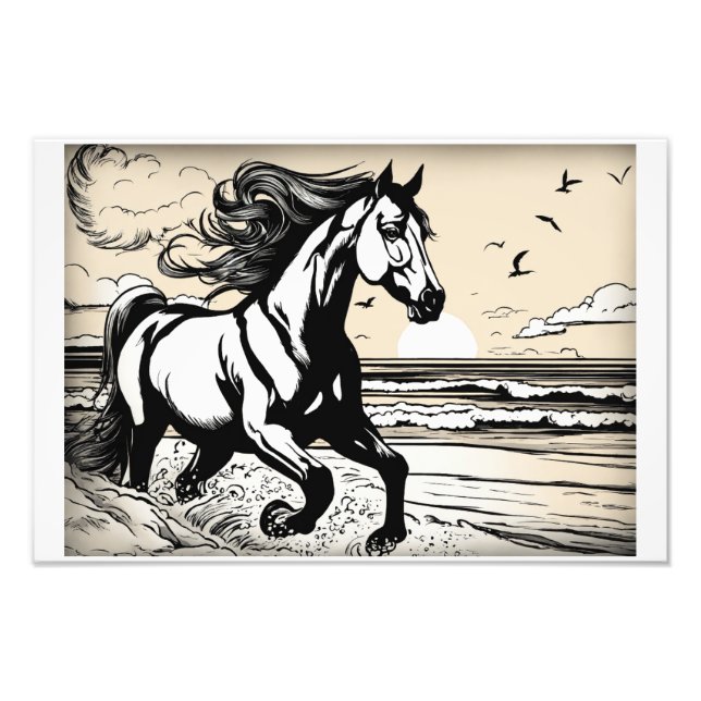 Sailor's Stallion Beach Tattoo Fotodruck (Vorne)