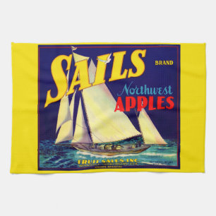 Sails im Nordwesten von Äpfeln der 1930er Jahre kr Geschirrtuch