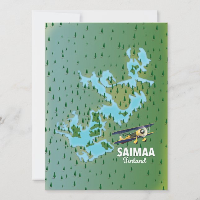 Saimaa Lake Finland Karte (Vorderseite)