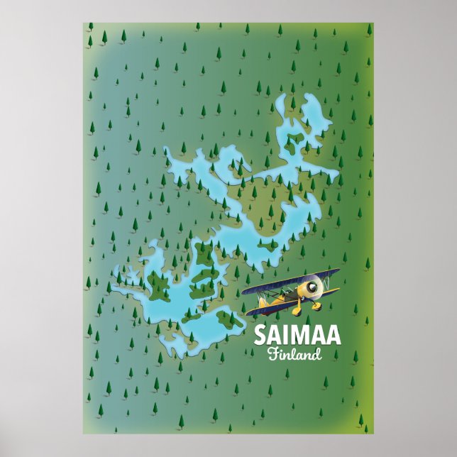 Saimaa Lake Finland Karte Poster (Vorne)