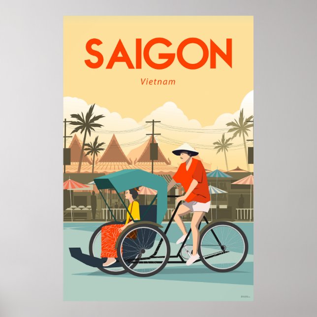 Saingon Vietnam Reise, Plakat, Aufkleber, Saingon, Poster (Vorne)