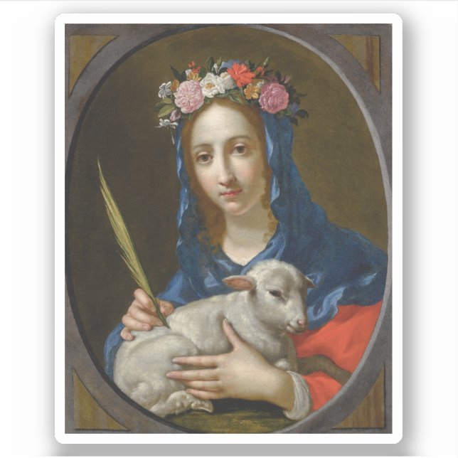 Saint Agatha (von Cesare Dandini) Aufkleber (Vorderseite)